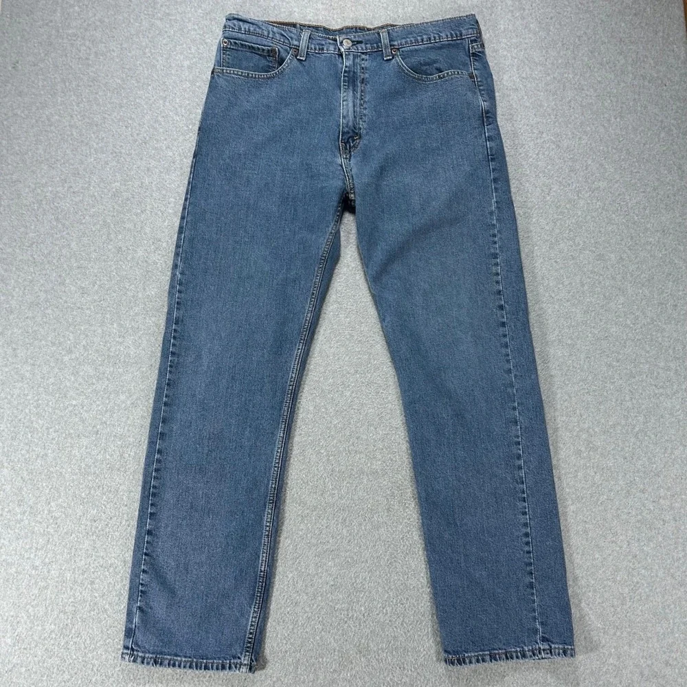 Levis Jeans 505 Mens 36x32 Blue Denim Straight Leg Casual Workwear